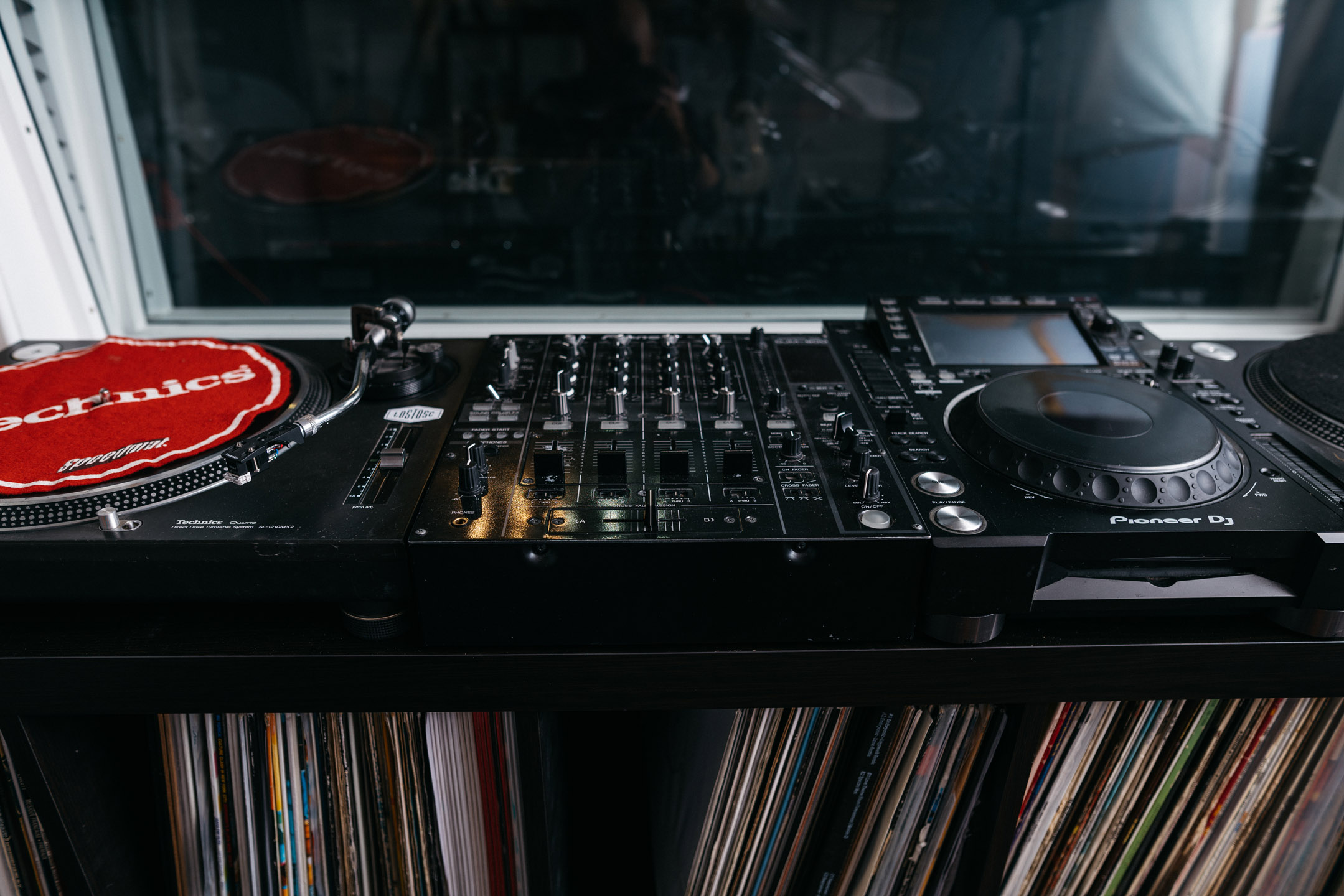 Matt Belcher's DJ setup and record collection