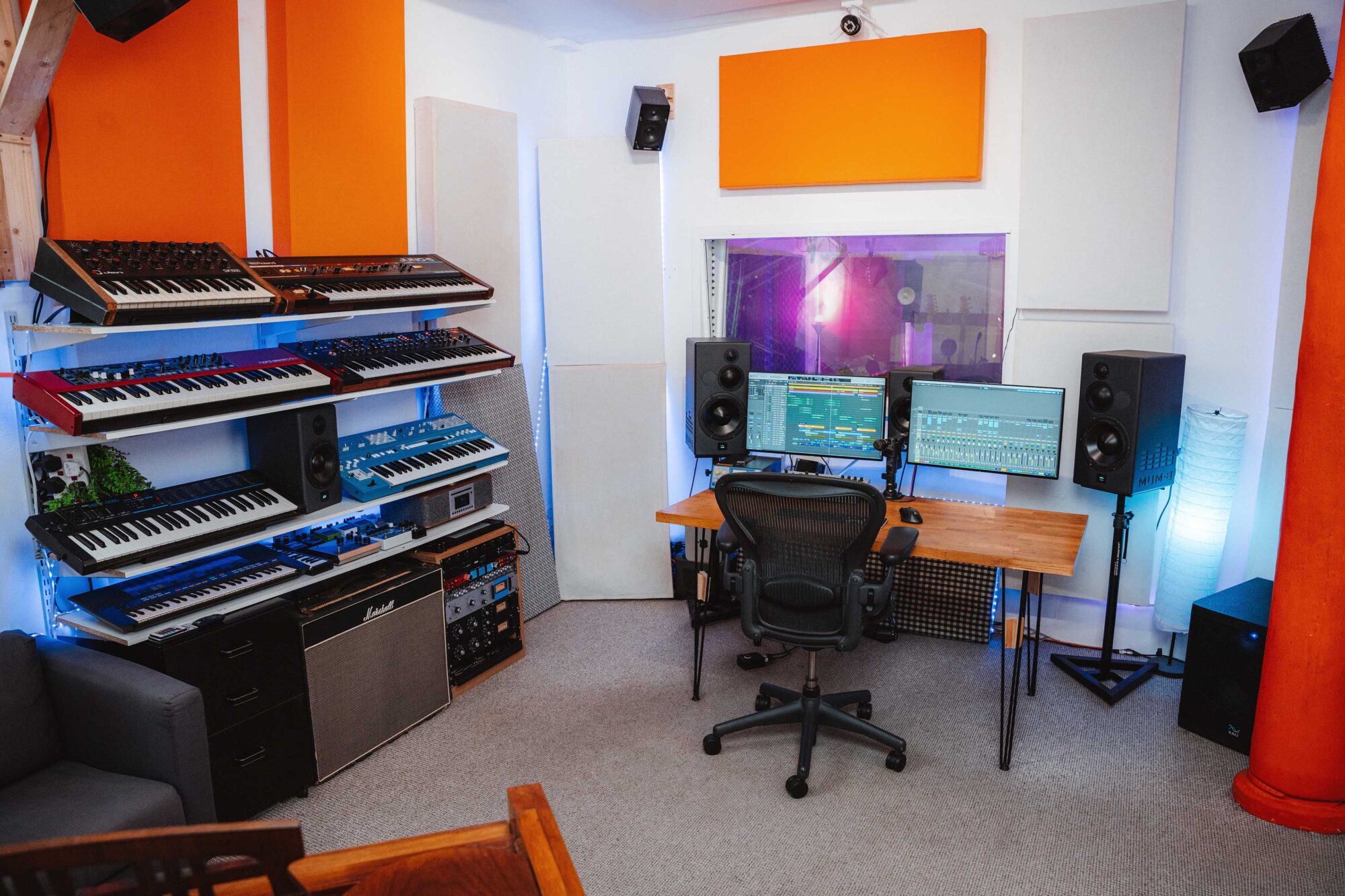 Lost Oscillation recording studio control room in Leith, Edinburgh