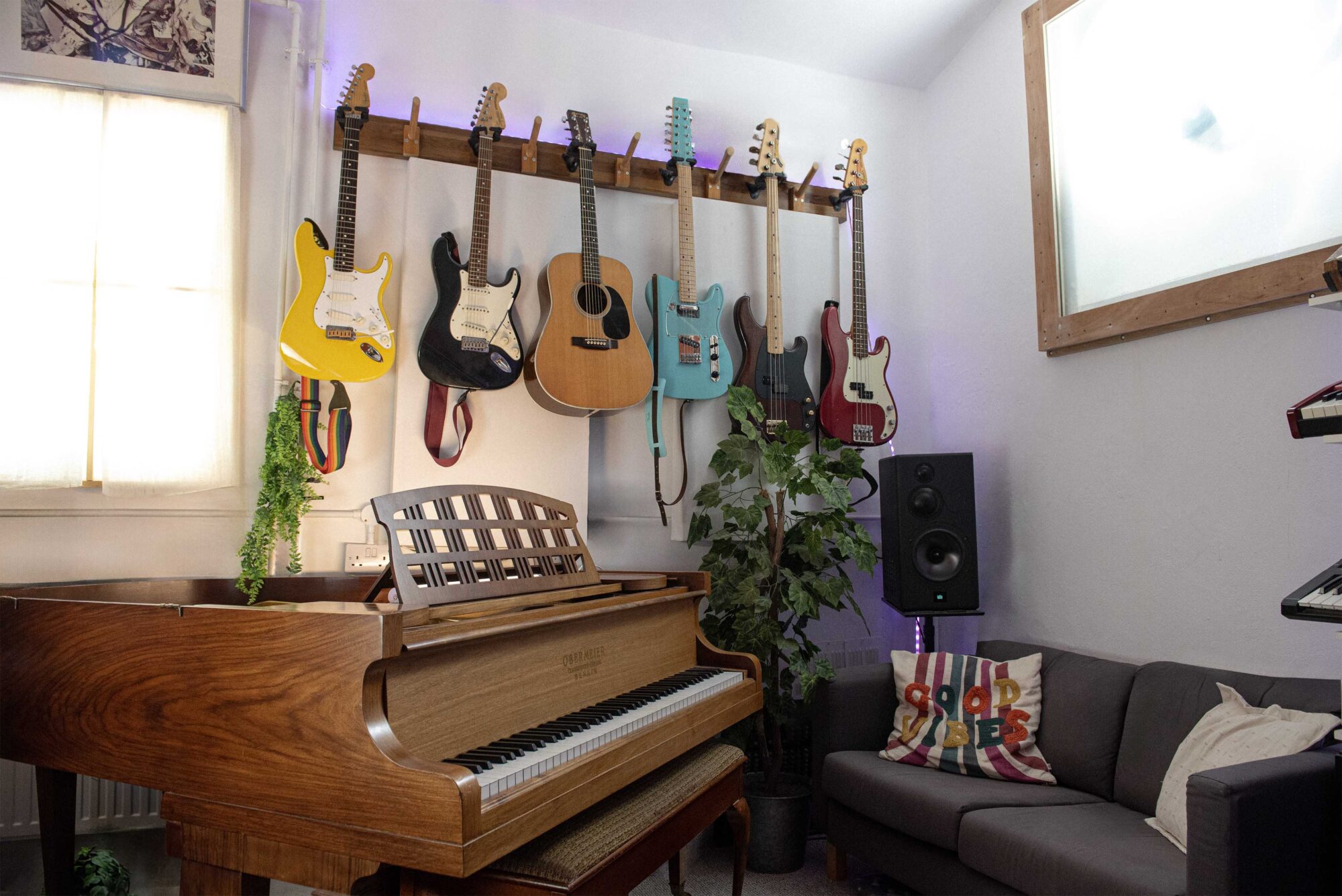 Piano and instruments in the Lost Oscillation live room